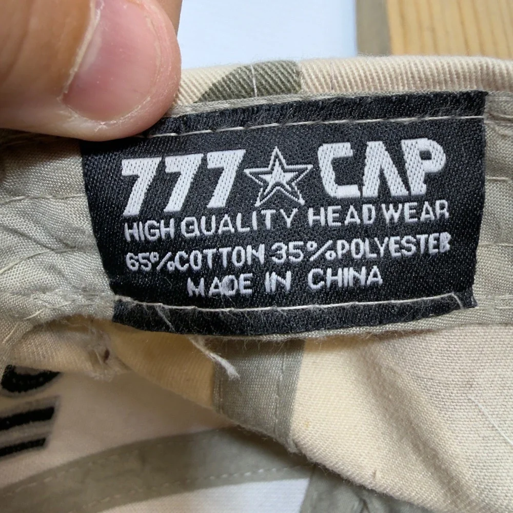 777 Cap US Army Desert‎ Camo Embroidered Baseball Hat Tan Adjustable Strapback